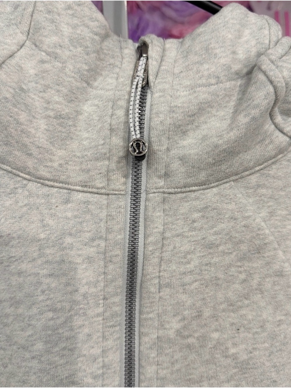 lululemon athletica women’s Heather Light Gray Full-Zip Hoodie
